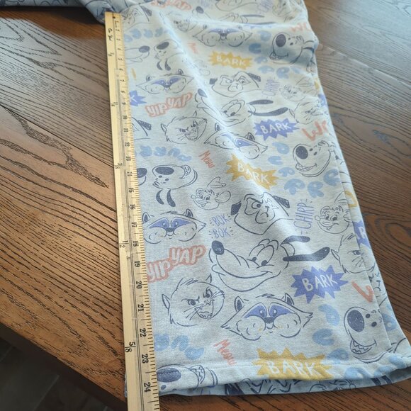 Disney Critter Lounge elastic waist sweat pants wide leg Grey Multi-Color Size L - Picture 13 of 15